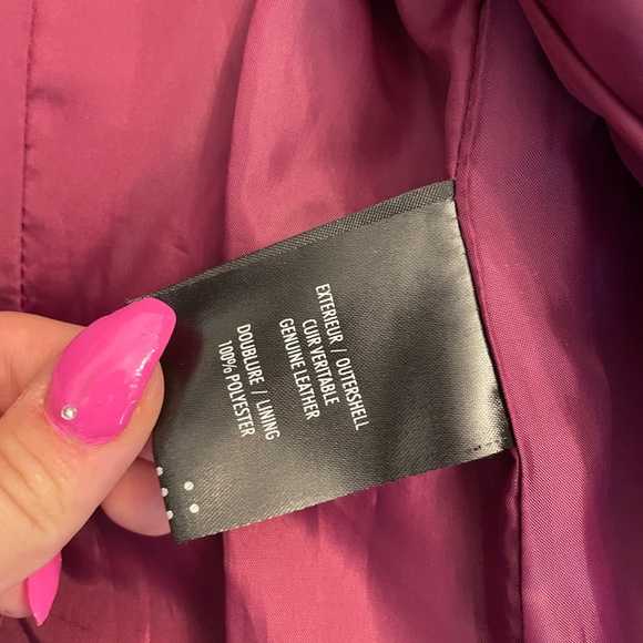 Soia & Kyo Size Small Magenta Suede Moto Jacket - Picture 4 of 8